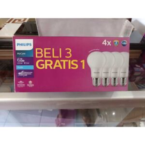 Philip Lampu LED 6W paket 3 gratis 1